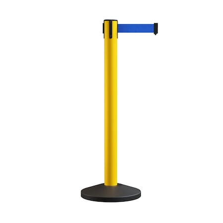 Montour Line Stanchion Belt Barrier Yellow Post 16ft.Blue Belt ES660-YW-BL-160